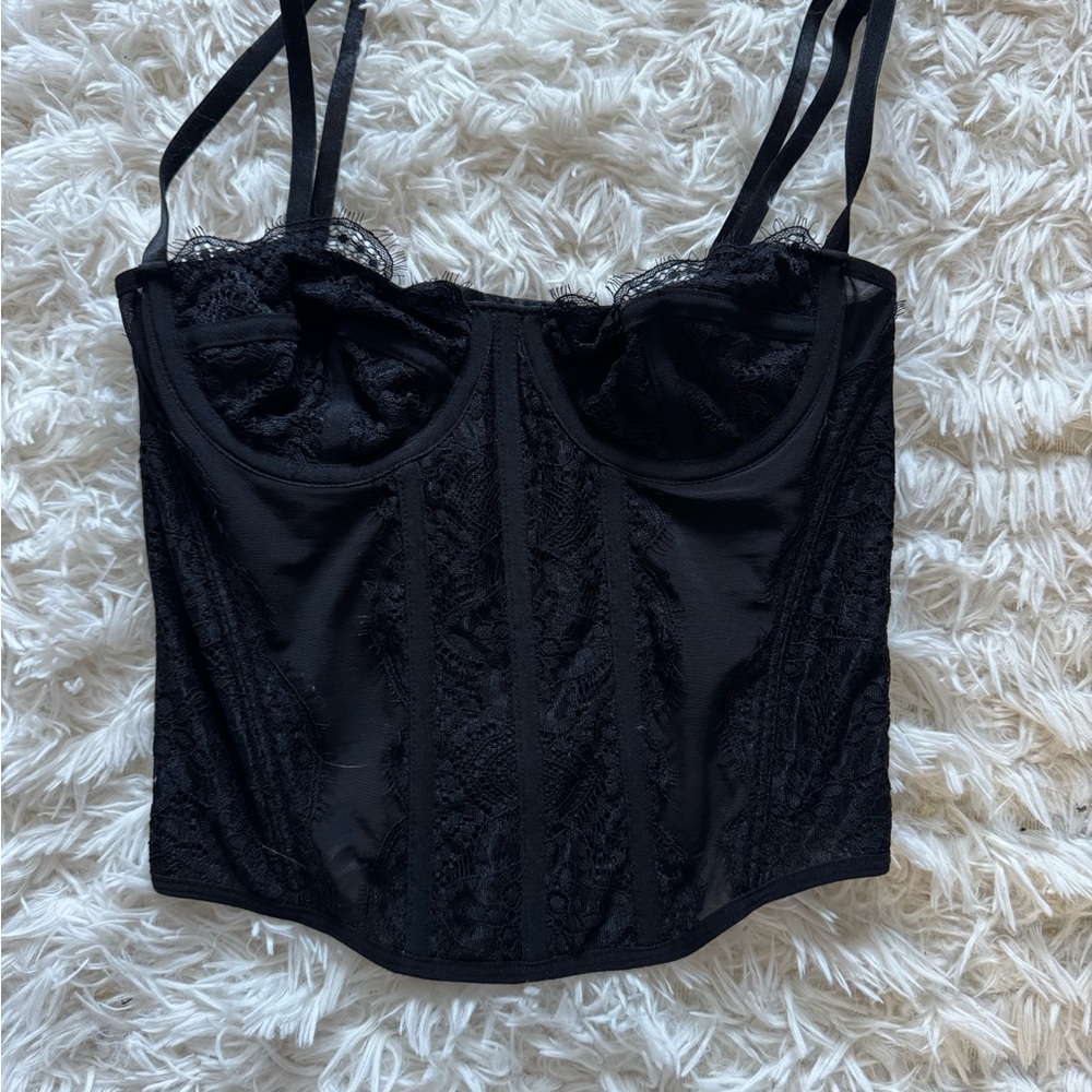 Black Lace Corset Top